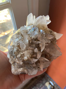 Marcasite included Calcite on matrix from Linwood Mine, Iowa